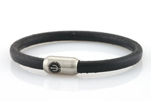 bracelet-man-Bootsmann-6-Neptn-Leder-Trident-Stahl-schwarz