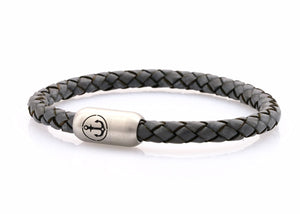 bracelet-man-Bootsmann-6-Neptn-Leder-Anker-Stahl-grey