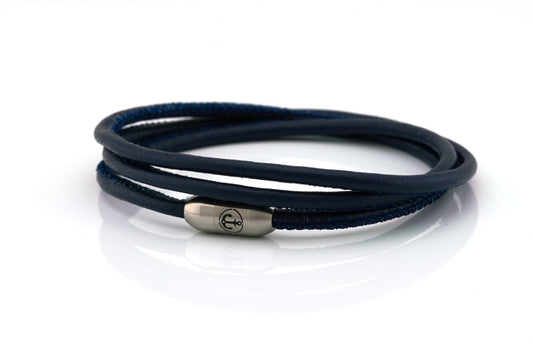 Neptn Bracelet AURORA Anker Stahl triple 3 Ozean-Nappa