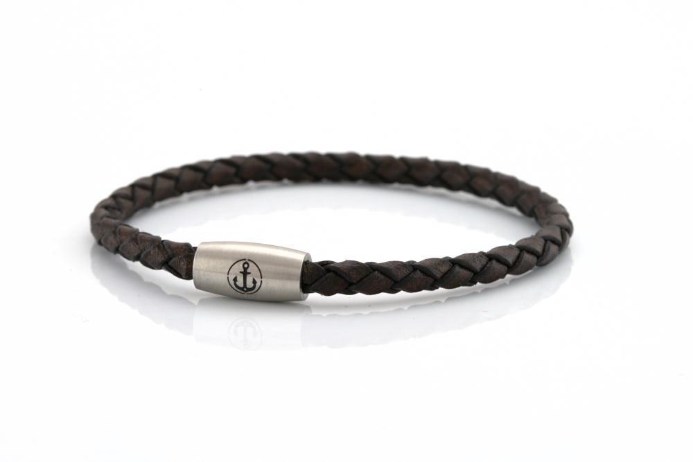 neptn women bracelet JUNO Anker Stahl Single 4 dark brown leather