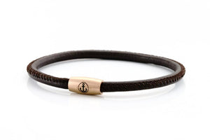 neptn women bracelet JUNO Anker Rosegold Single 4 brown nappa leather
