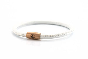 neptn women bracelet JUNO Anker Rosegold Single 4 white nappa leather