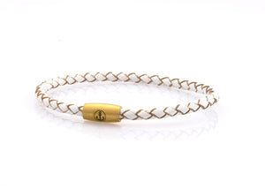 neptn women bracelet JUNO Anker Gold Single 4 white leather