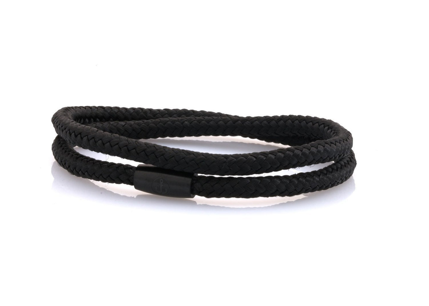 neptn women bracelet JUNO Anker Schwarz double 4 schwarz rope