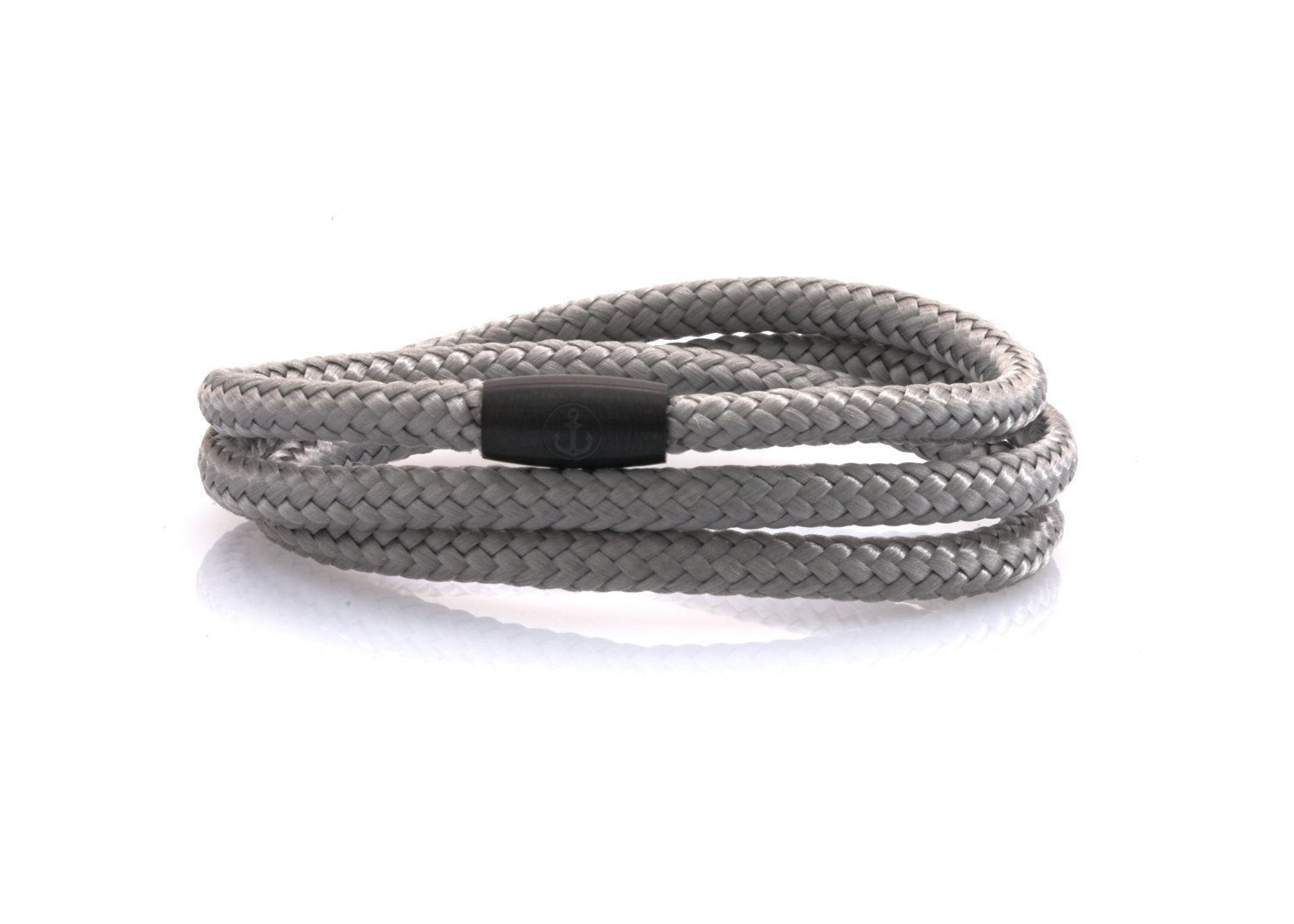 neptn women bracelet JUNO Anker Schwarz Triple 4 silber rope