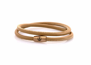 neptn women bracelet JUNO Anker Rosegold double 4 cappuccino nappa leather