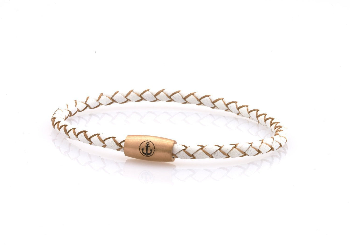 neptn women bracelet JUNO Anker Rosegold Single 4 white leather