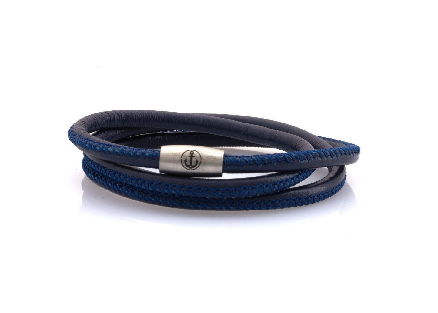 neptn women bracelet JUNO Anker Stahl Triple 4 ocean nappa leather