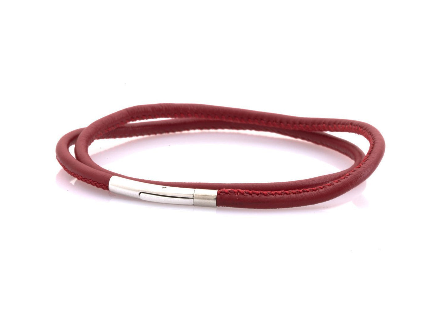 bracelet-woman-Venus-Neptn-Rhodium-3-red-double-nappa-leather